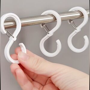 16 piece White S-Shaped Wall & Wire Shelving Plastic Hooks. NEW!